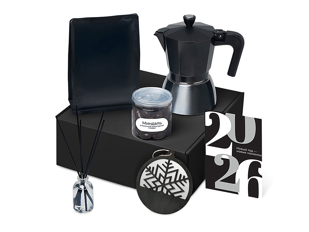 Подарочный набор с гейзерной кофеваркой, кофе и диффузором-1