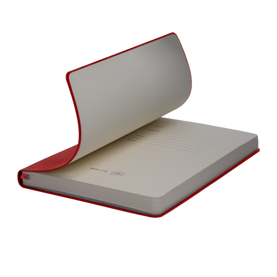 Бизнес-блокнот ALFI, A5, красный, мягкая обложка, в линейку, красный-4