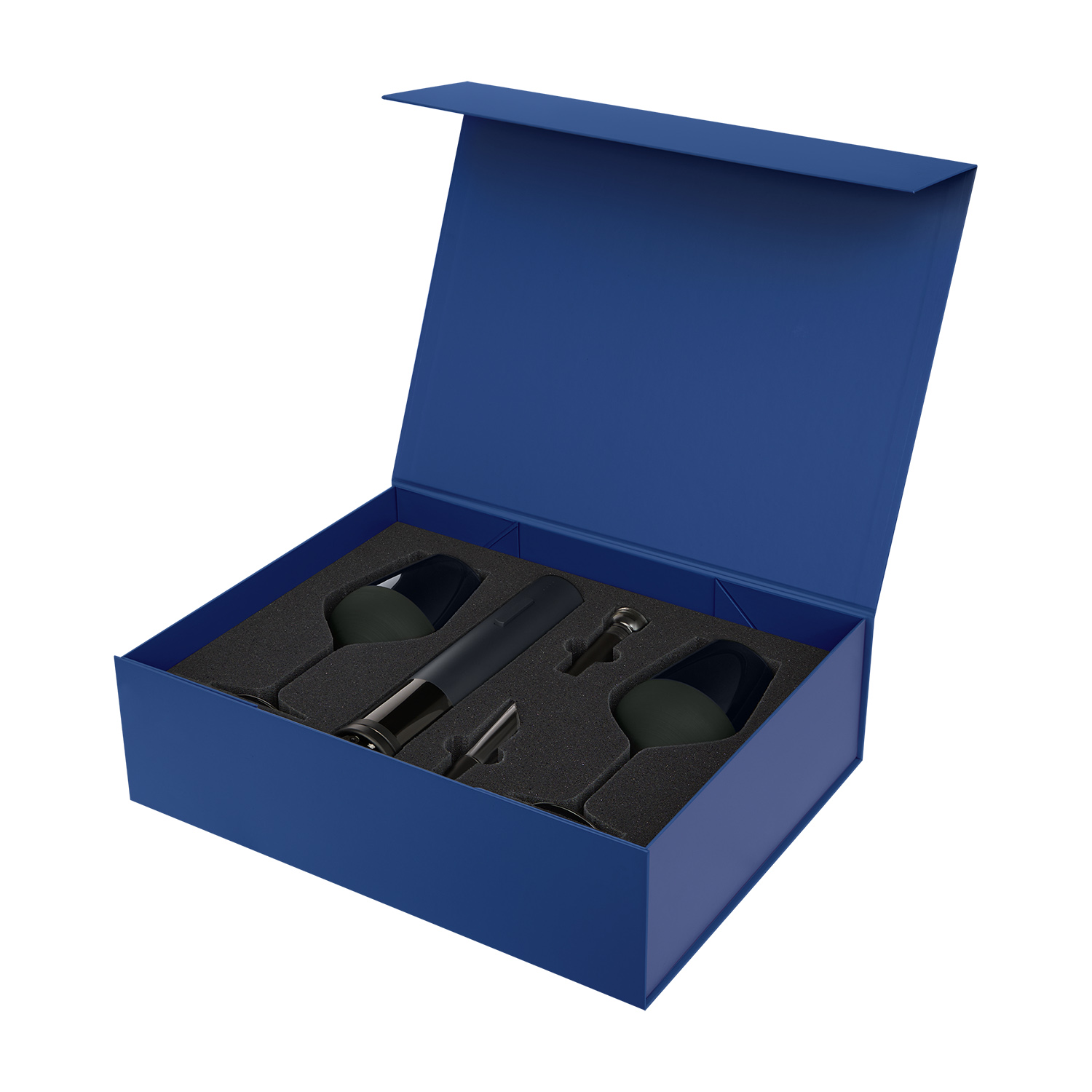 Подарочный набор 2 бокала для вина Emerald + набор для вина Sacramento в синей коробке-2