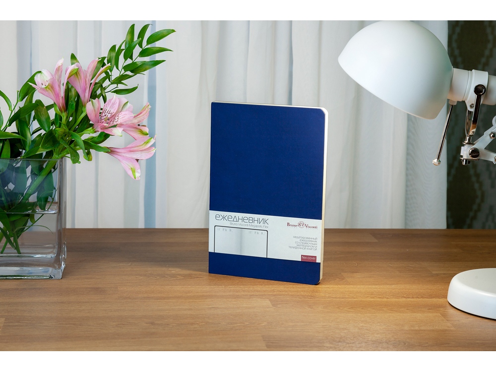 Ежедневник А5 недатированный Megapolis Velvet Flex, темно-синий-10