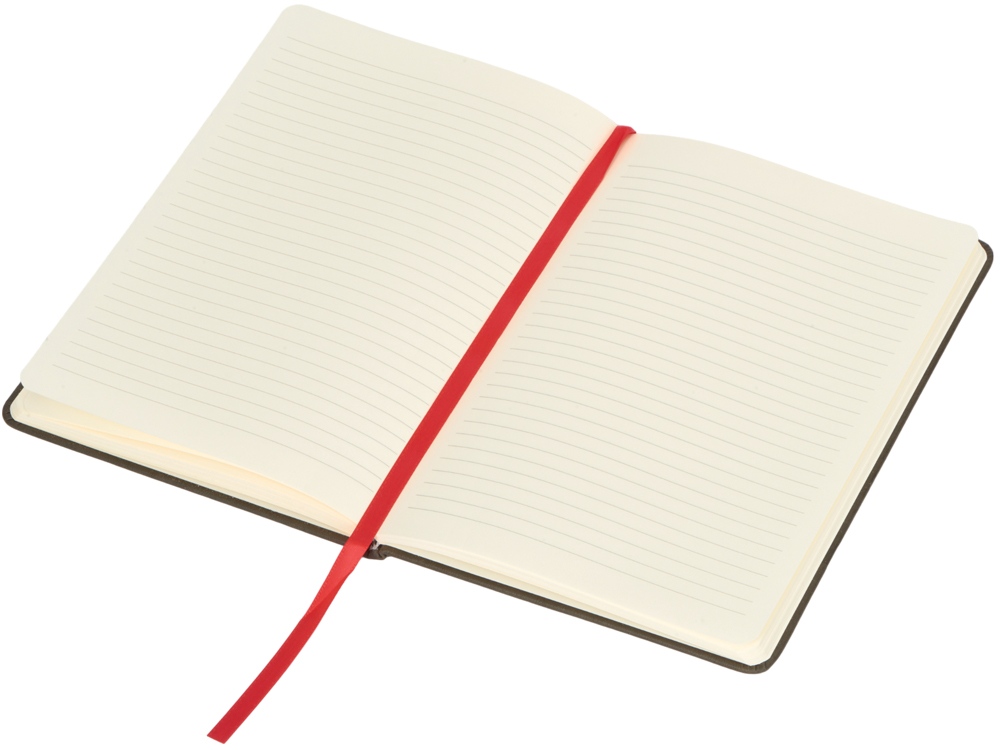 Блокнот Color линованный А5 в твердой обложке с резинкой, серый/красный-1