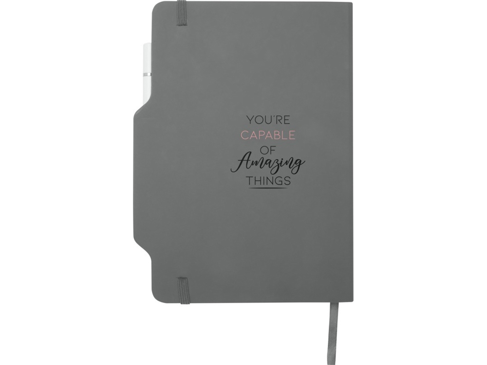 Nexus блокнот формата А5 в твердой обложке с ручкой и карандашом - Серый-5