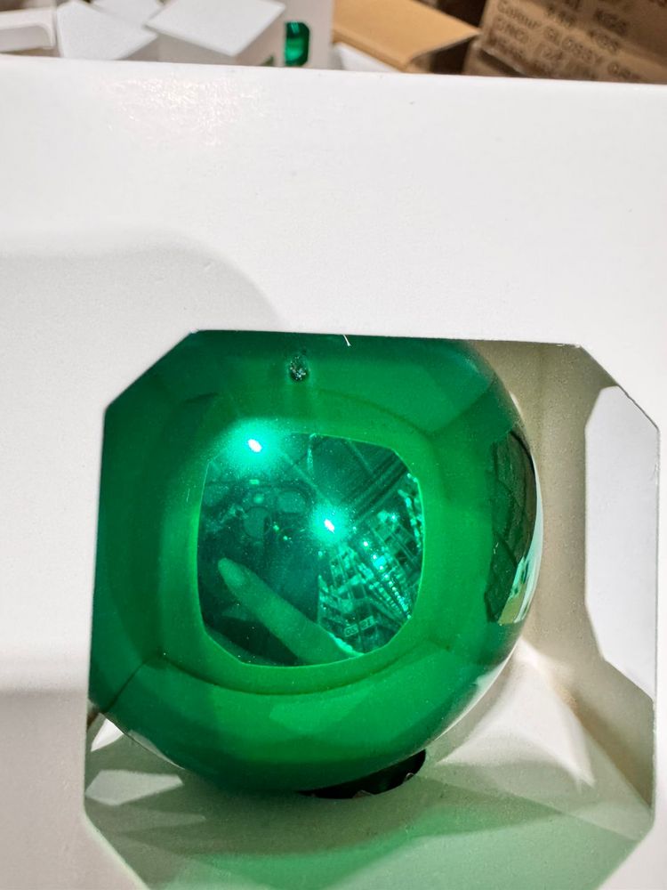 Оформительский шар Finery, 10 см, глянцевый зеленый-2