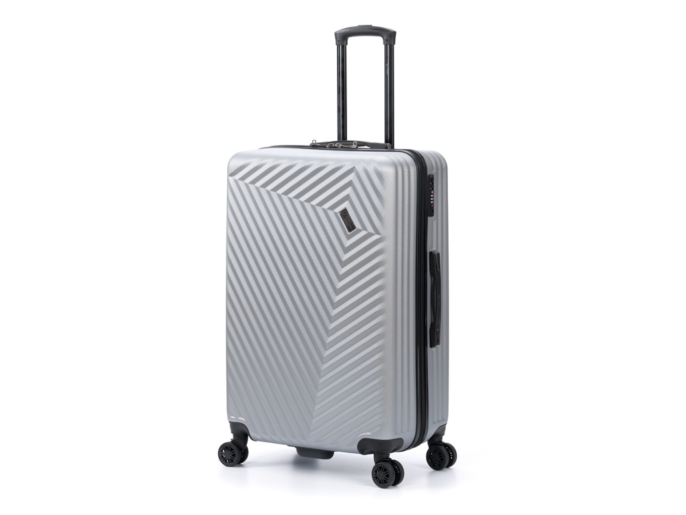 Чемодан TORBER Lama, серебристый, ABS-пластик, 49 х 29,5 х 77 см, 92 л-0
