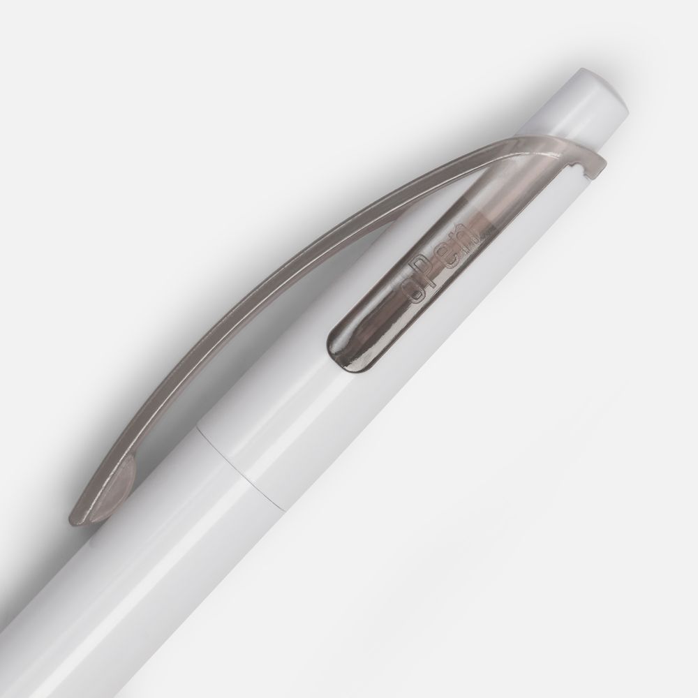 Ручка шариковая Bento, белая с серым-4