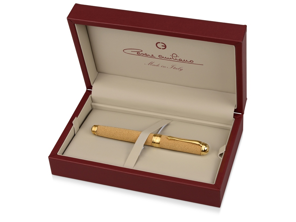 Ручка перьевая Cesare Emiliano в футляре, золотистый-4