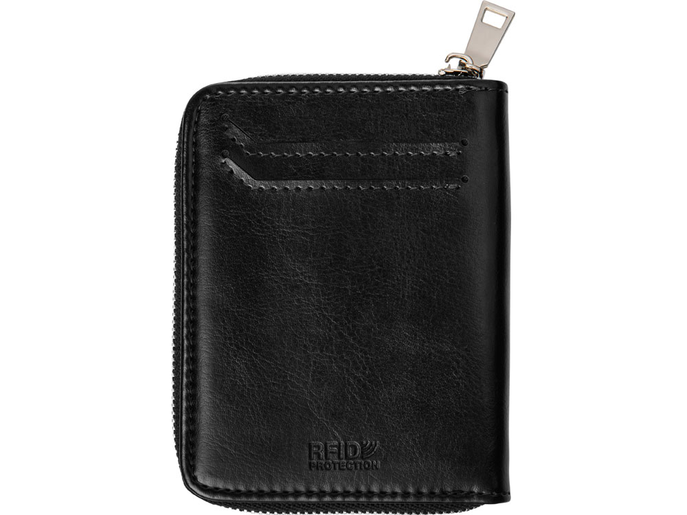 Картхолдер на молнии для 8 пластиковых карт с RFID защитой Fabrizio, черный-2