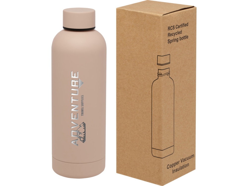 Spring медная бутылка с вакуумной изоляцией, сертифицированная согласно RCS, 500 мл - Бледно-розовый-6