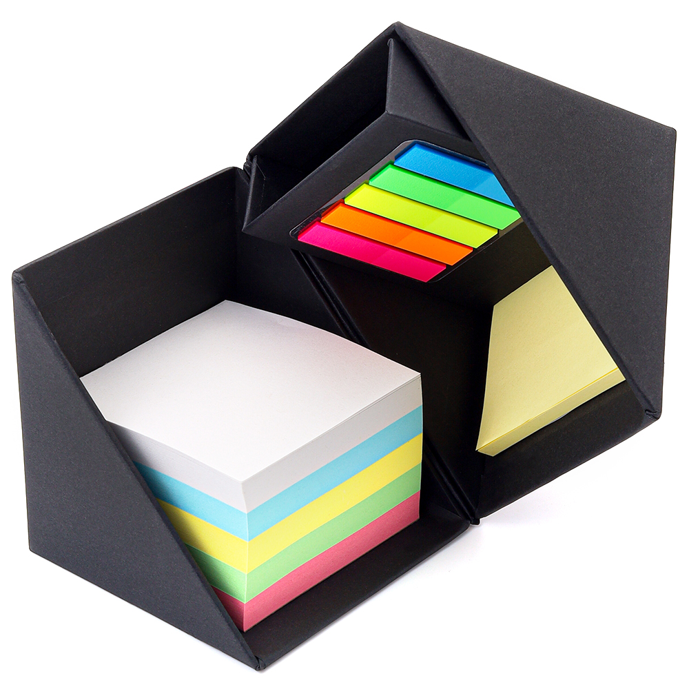 Настольный органайзер с бумажными стикерами Nivora, Черный-3