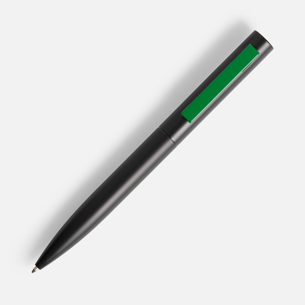 Ручка шариковая Inkolor, черная с зеленым-1