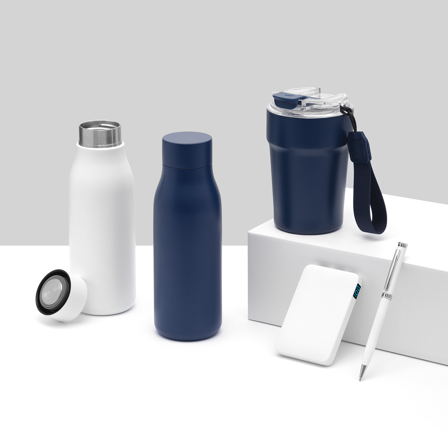 Термокружка вакуумная Monaco, синяя-12