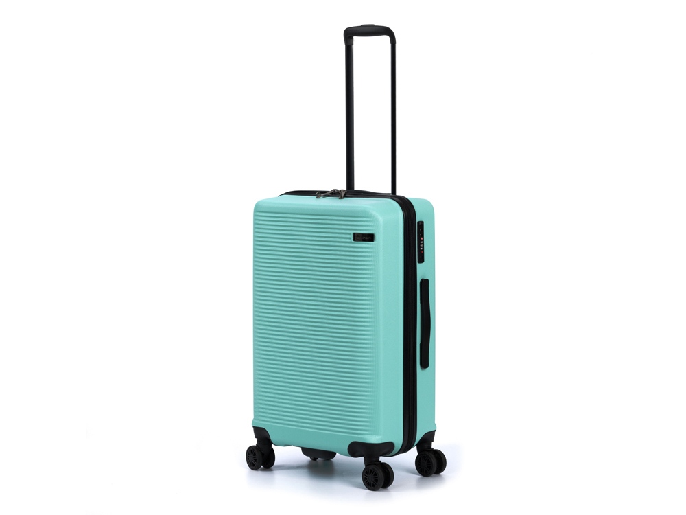 Чемодан TORBER Caspian, светло-зелёный, ABS-пластик, 43 х 26 х 68 см, 64 л-0