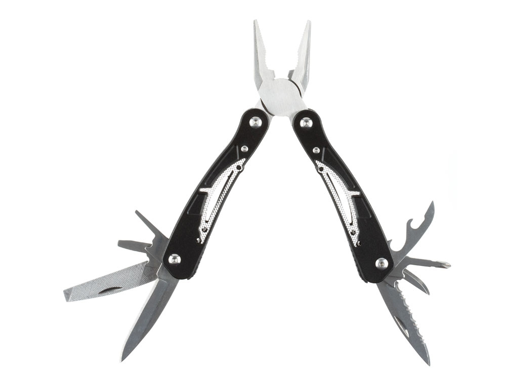 Мультитул Stinger, 105x45 мм, 13 функций, сталь/алюминий, серебристо-чёрный, в нейлоновом чехле-2