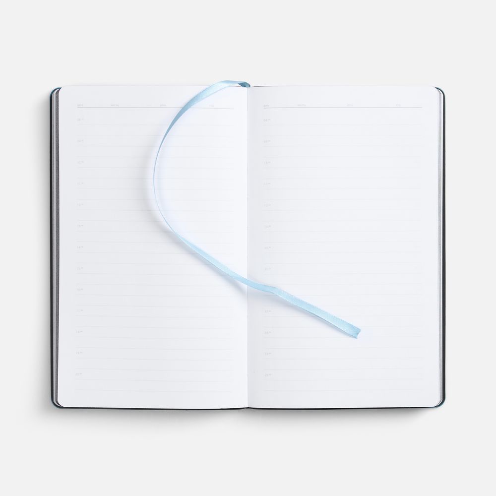 Ежедневник Trait, недатированный, черный с голубым-5