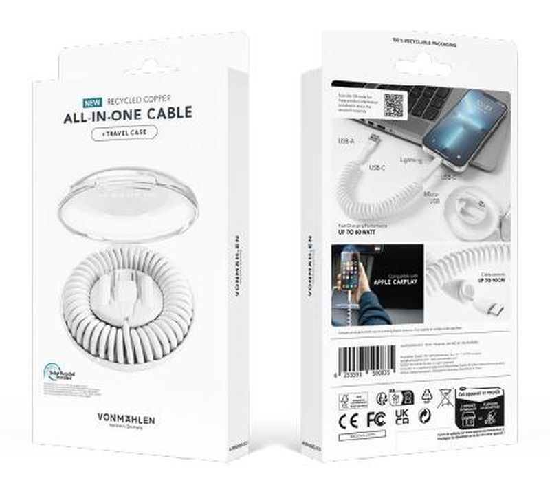 Кабель Vonmahlen Allroundo Eco для быстрой зарядки, черный-3