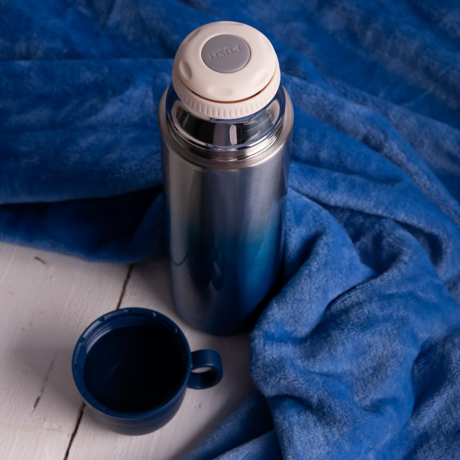 Термос вакуумный GRADIENT, синий-3