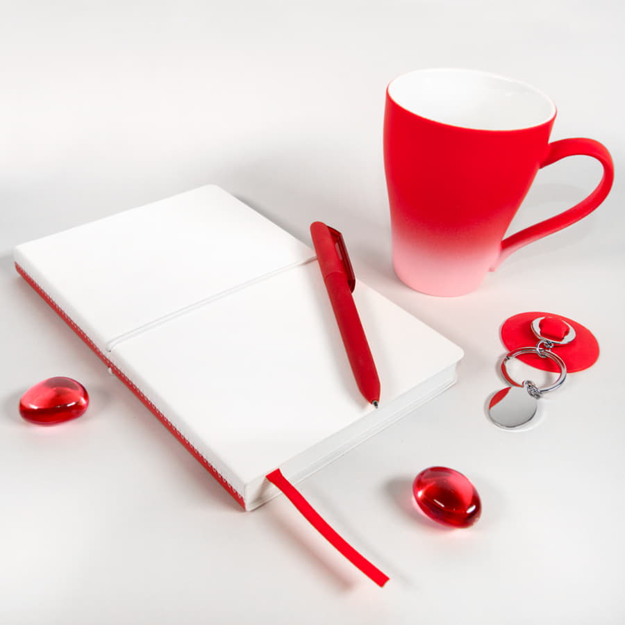 Кружка GRADE с прорезиненным покрытием, красный-11