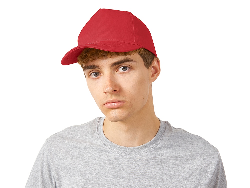 Бейсболка New York 5-ти панельная, красный-1