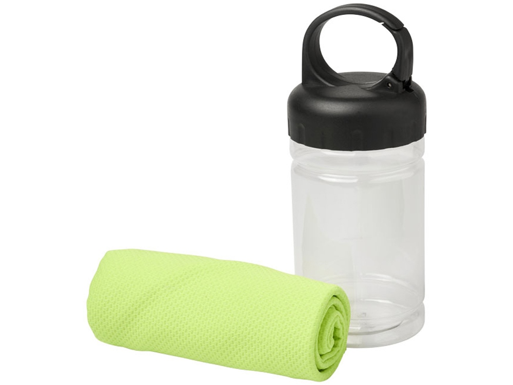 Охлаждающее полотенце Remy в ПЭТ-контейнере, лайм-0