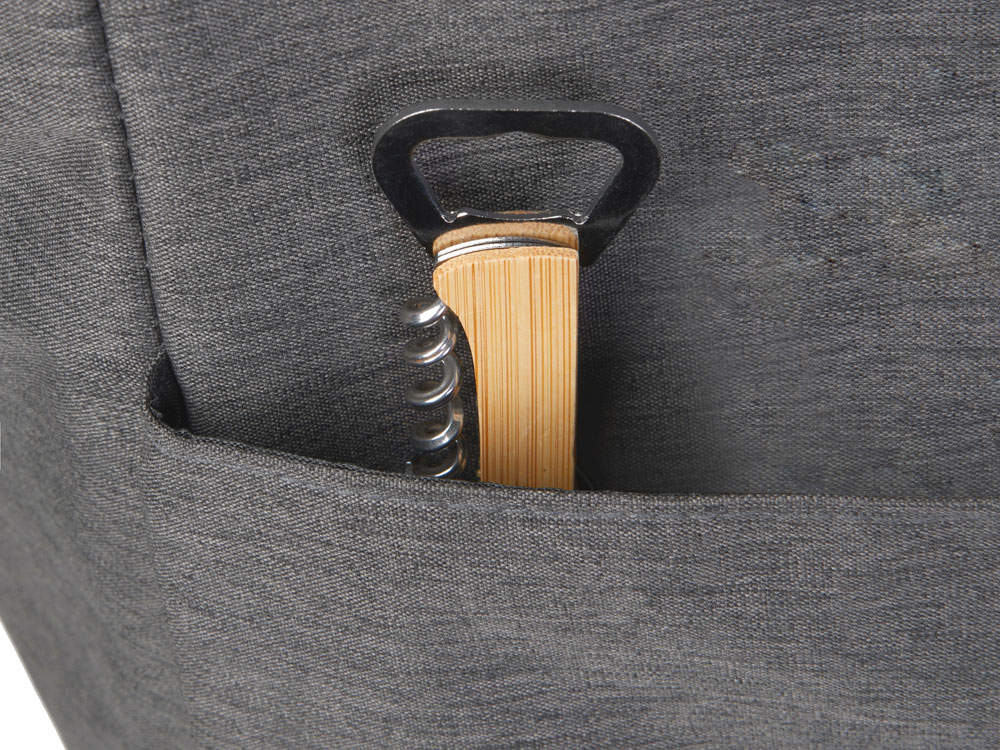 Сумка-холодильник Fabrizio со штопором, серый/черный-5