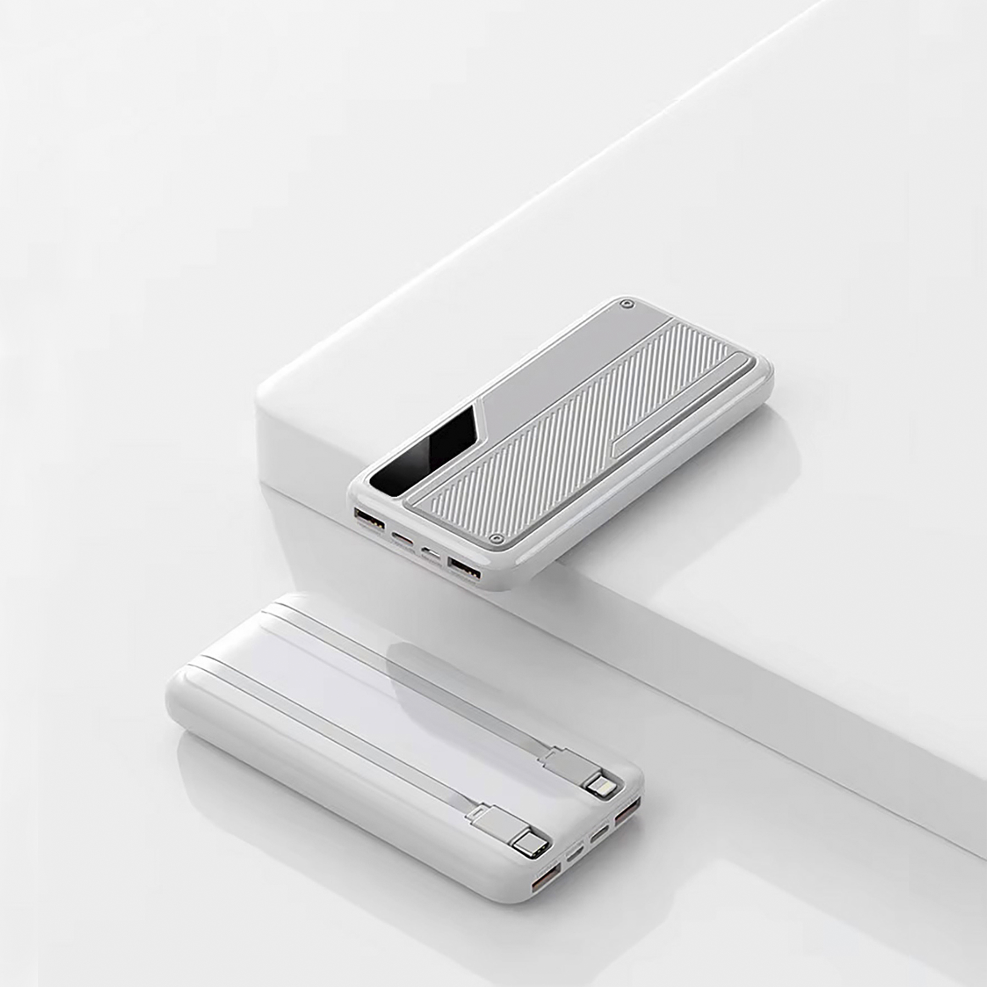 Зарядное устройство "Connect" 10000 mAh со встроенными Type-C/Lightning кабелями-2