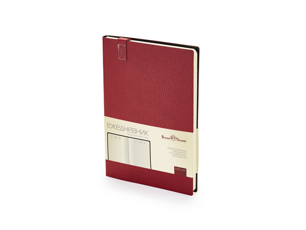 Ежедневник А5 недатированный Trend, бордовый-0