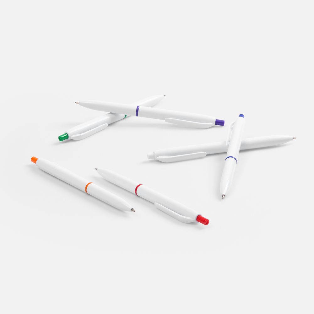 Ручка шариковая Bright Pop, белая с красным-3