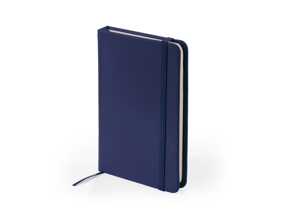 Блокнот А6 CORAL в твердой обложке из кожзама, темно-синий-1