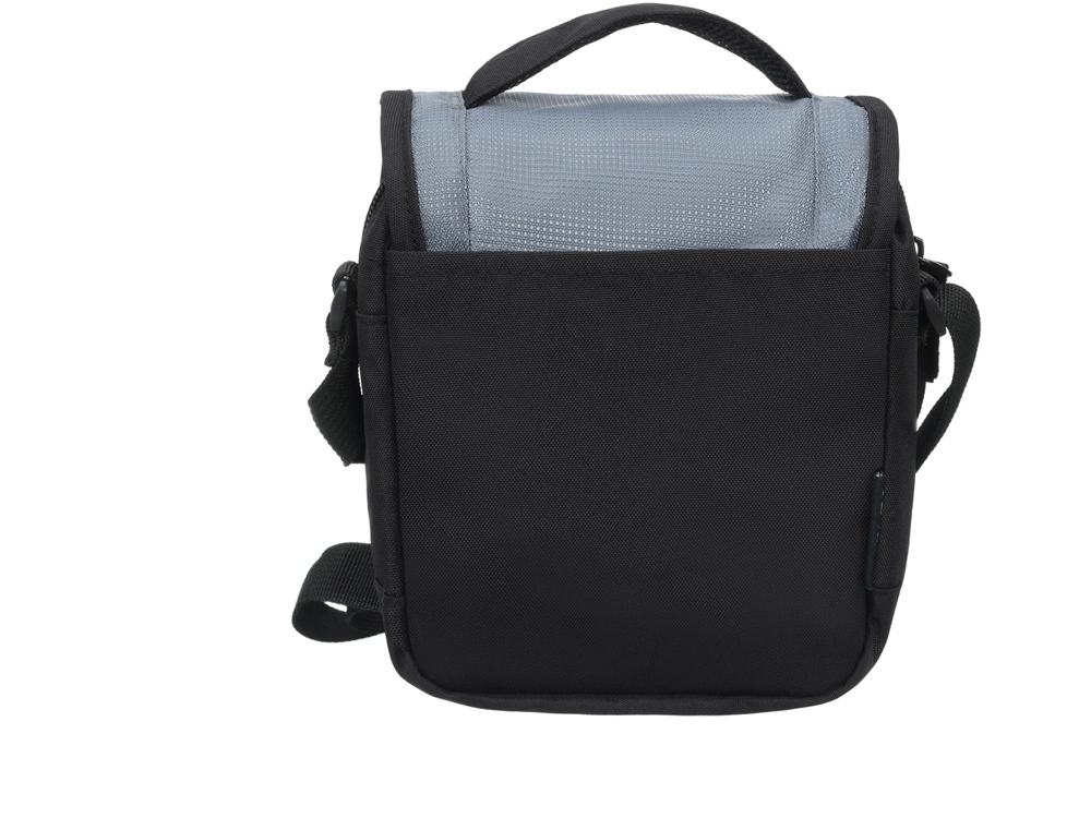 Сумка наплечная TORBER, черный/серый, полиэстер/добби, 15х5х22 см-3