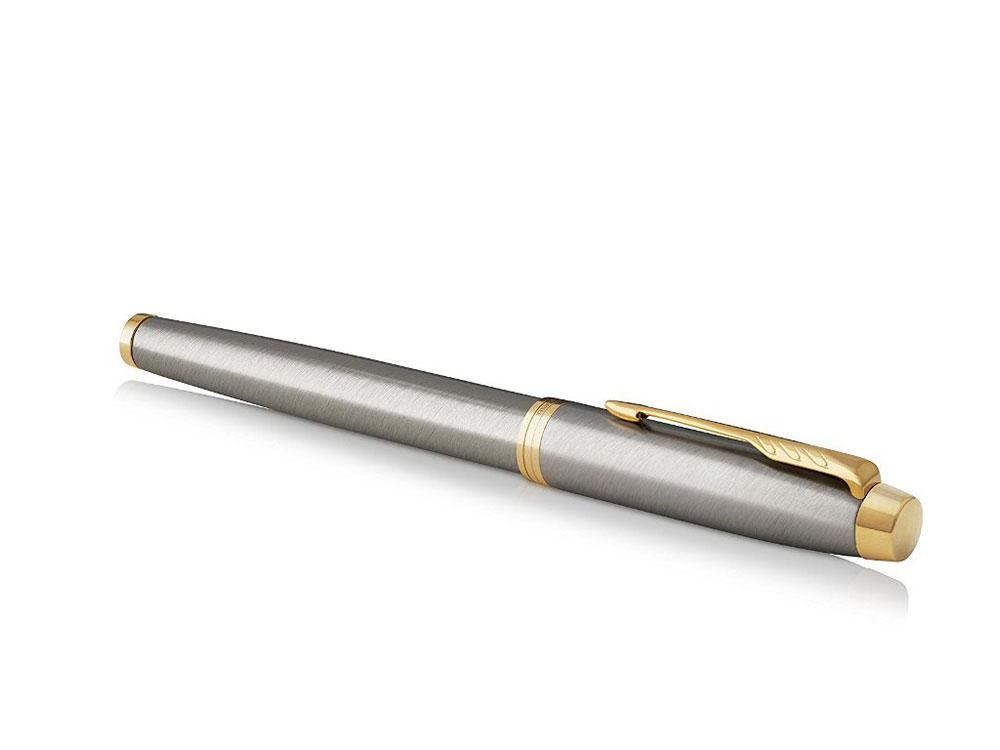 Перьевая ручка Parker IM Metal Brushed Metal GT, перо: F, цвет чернил: blue-3