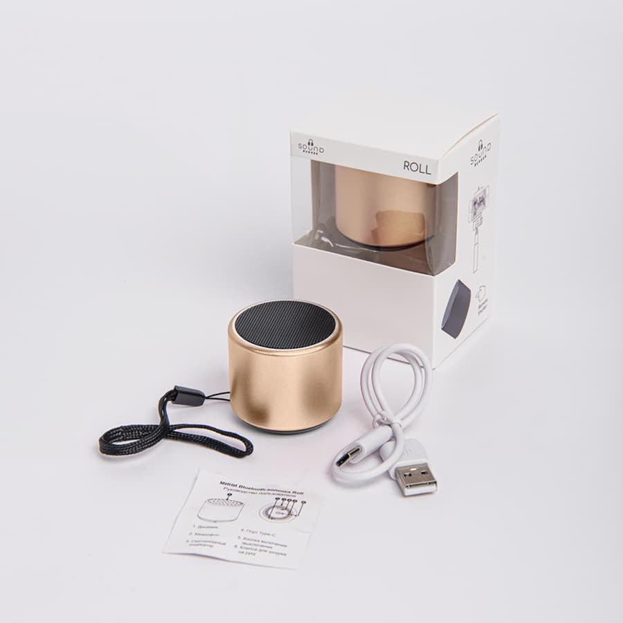 Портативная mini Bluetooth-колонка Sound Burger "Roll" золото, золотистый-4