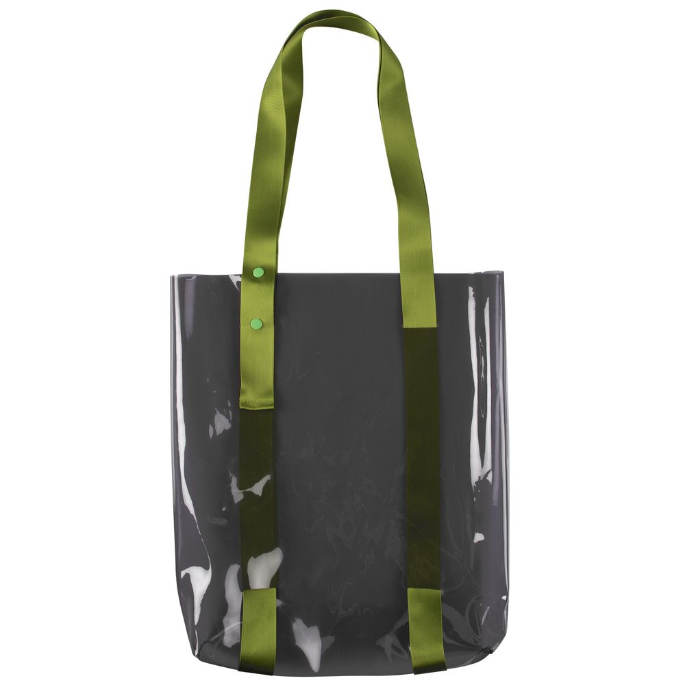 Шопер Clear Fest, прозрачный серый с зелеными ручками-0
