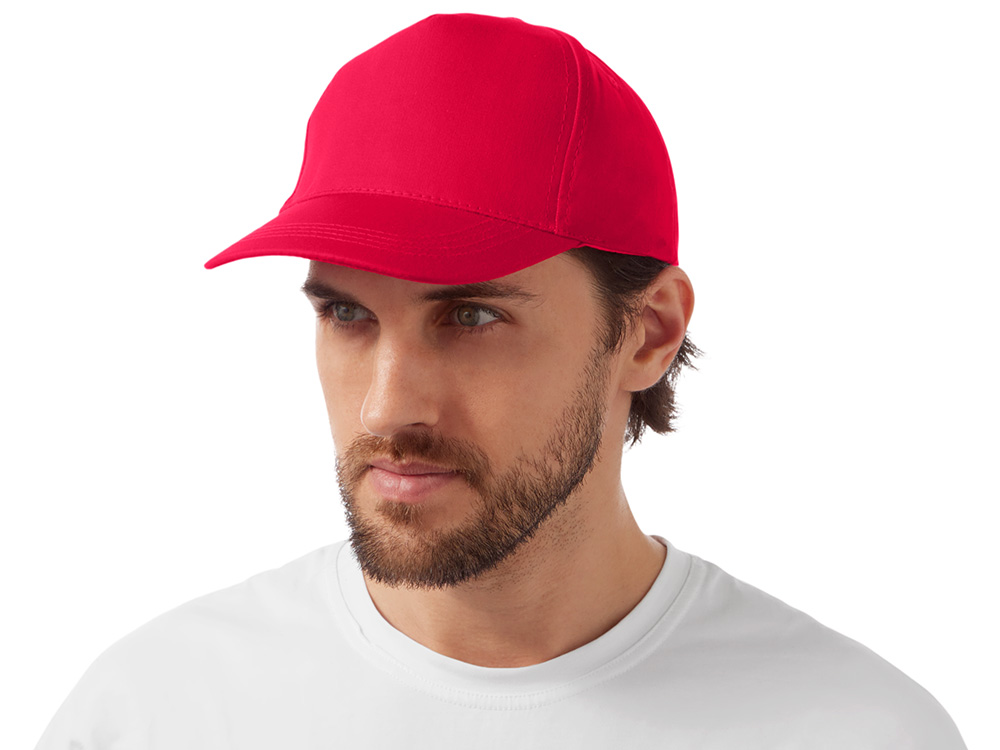 Бейсболка Мемфис 230 5-панельная, красная-1