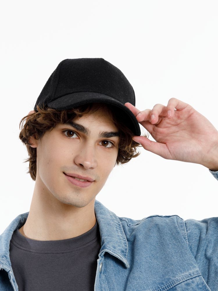 Бейсболка Woolridge, черная-3