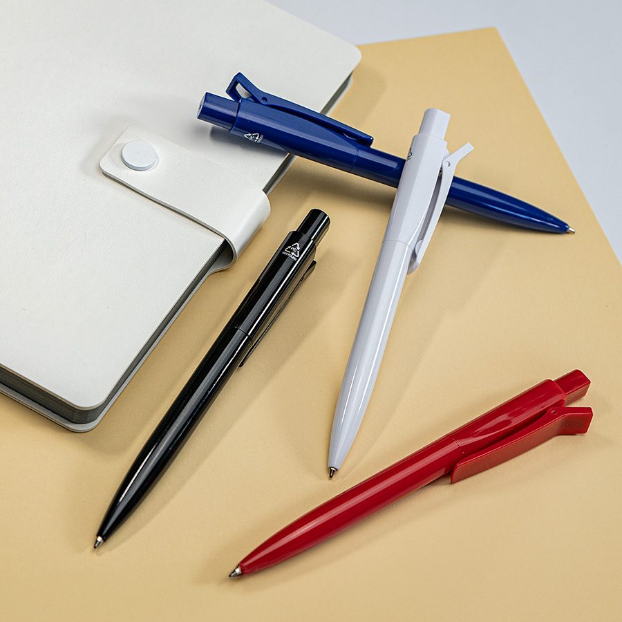 Ручка шариковая N22 с клипом-прищепкой, переработанный пластик, черный-2