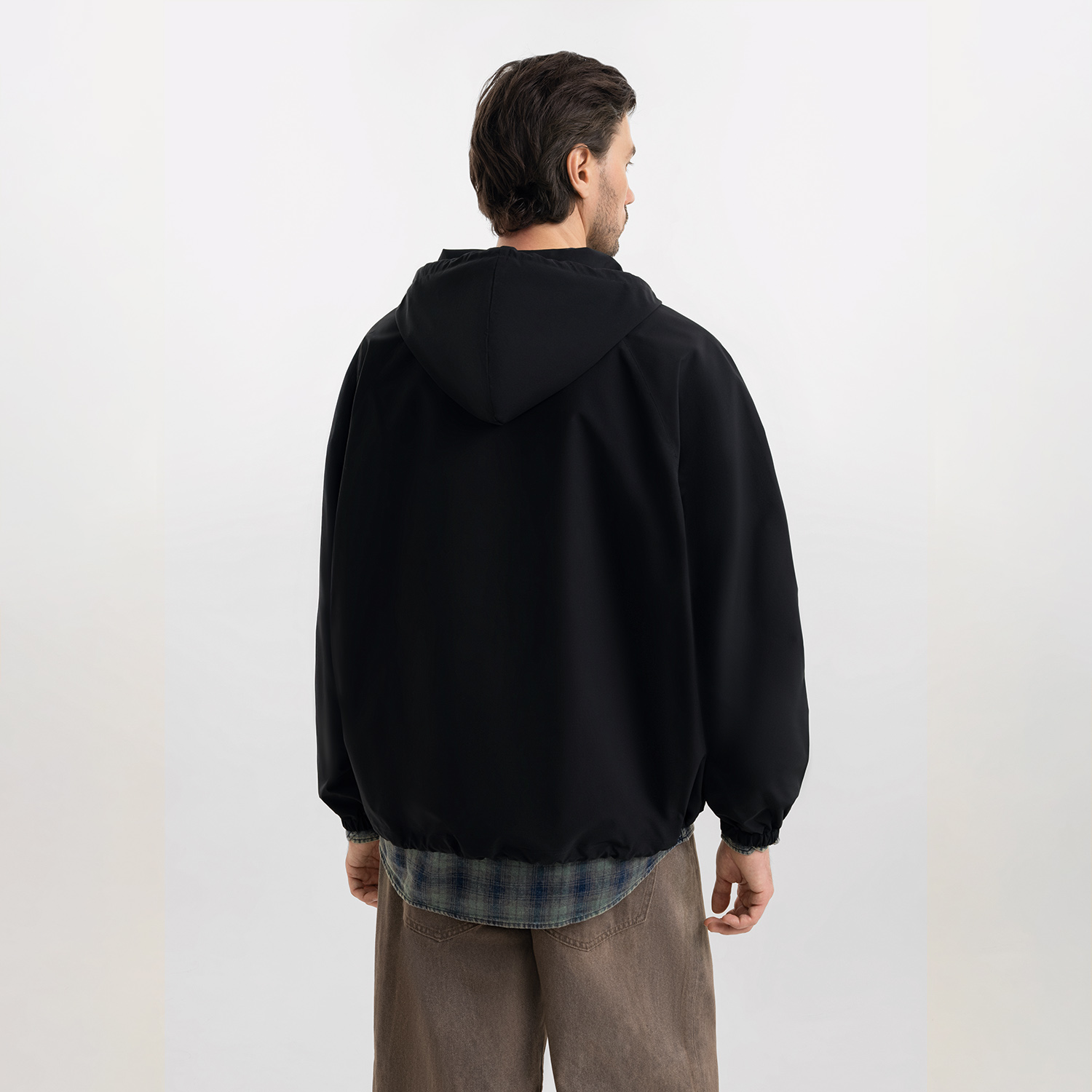 Ветровка (анорак) оверсайз унисекс RISSMAN, черная-6