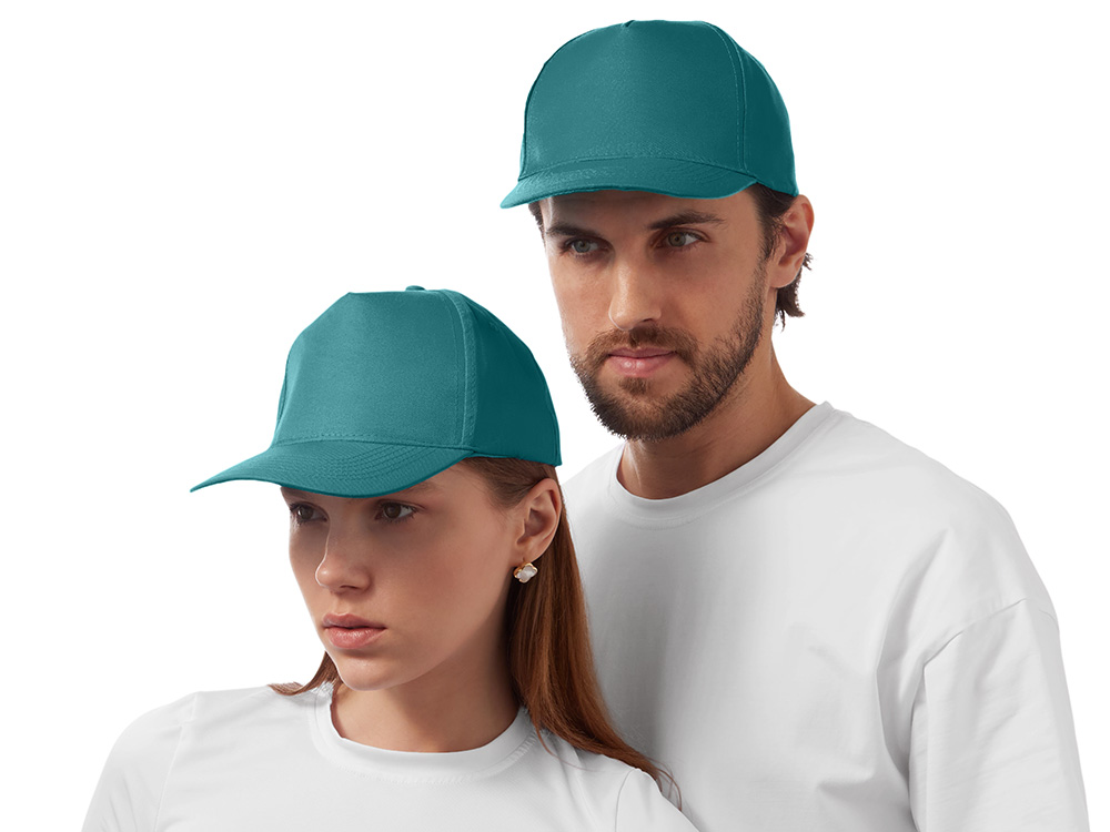 Бейсболка Poly 5-ти панельная 120гр, пыльно-бирюзовый-0