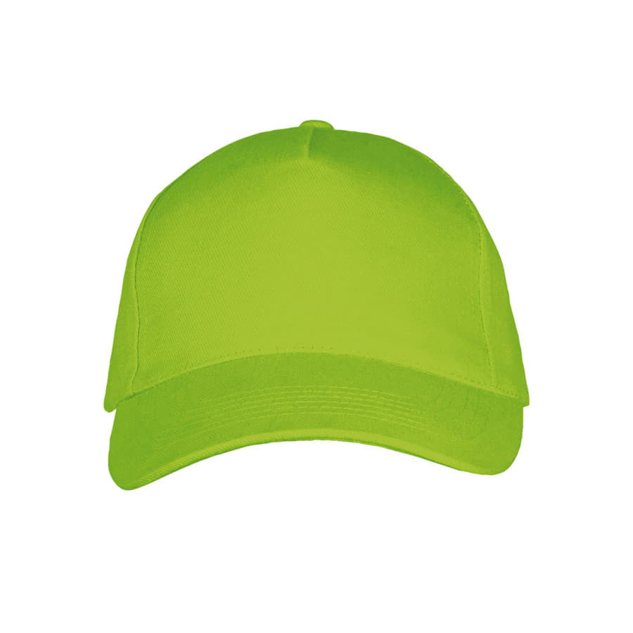 Бейсболка LONG BEACH, 5 клиньев, металлическая застежка, лаймовый-2
