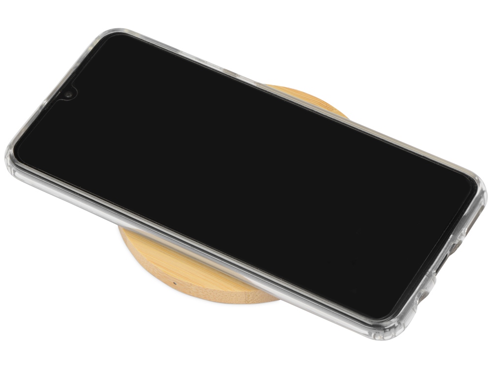 Беспроводное зарядное устройство из бамбука Cap, натуральный-1