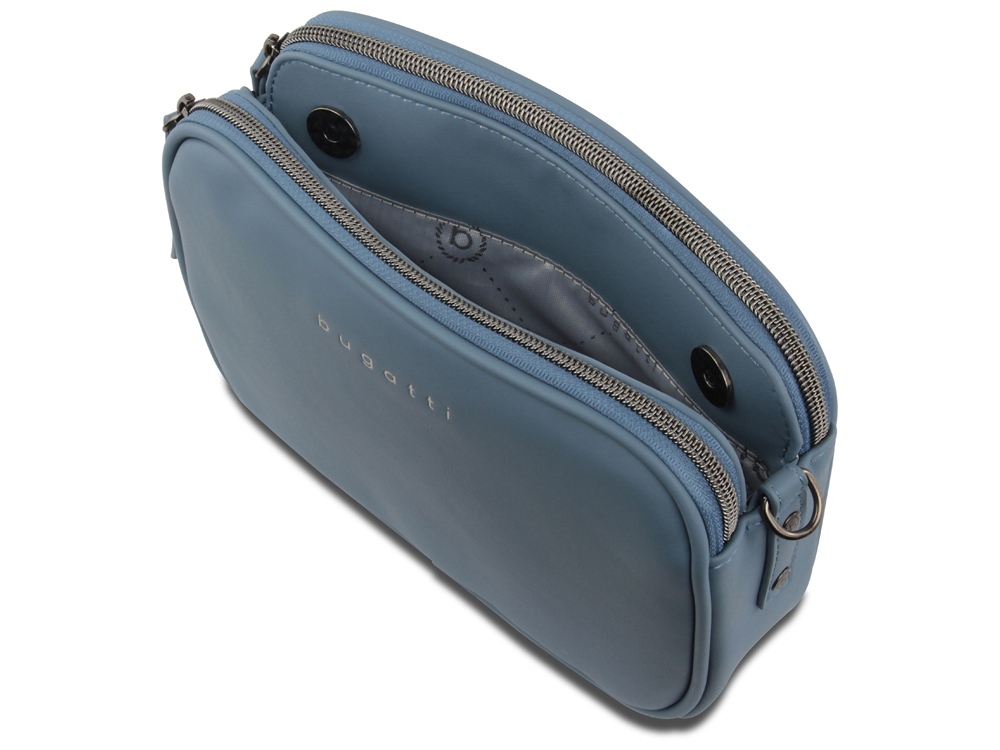 Сумка кросс-боди женская BUGATTI Almata, голубая, полиуретан, 21,5х6х15 см-2