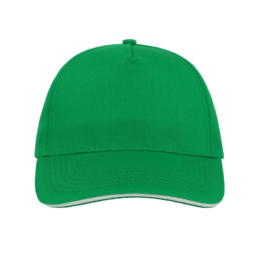 Бейсболка START FIVE SANDWICH, 5 клиньев, застежка на липучке, зеленый, белый-2