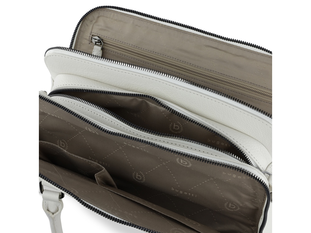 Сумка женская BUGATTI Elsa, белая, воловья кожа/полиэстер, 32х13х22 см-5