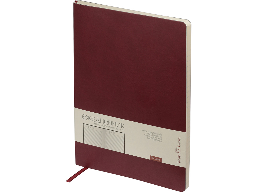Ежедневник недатированный B5 Megapolis Flex (бордовый)-0