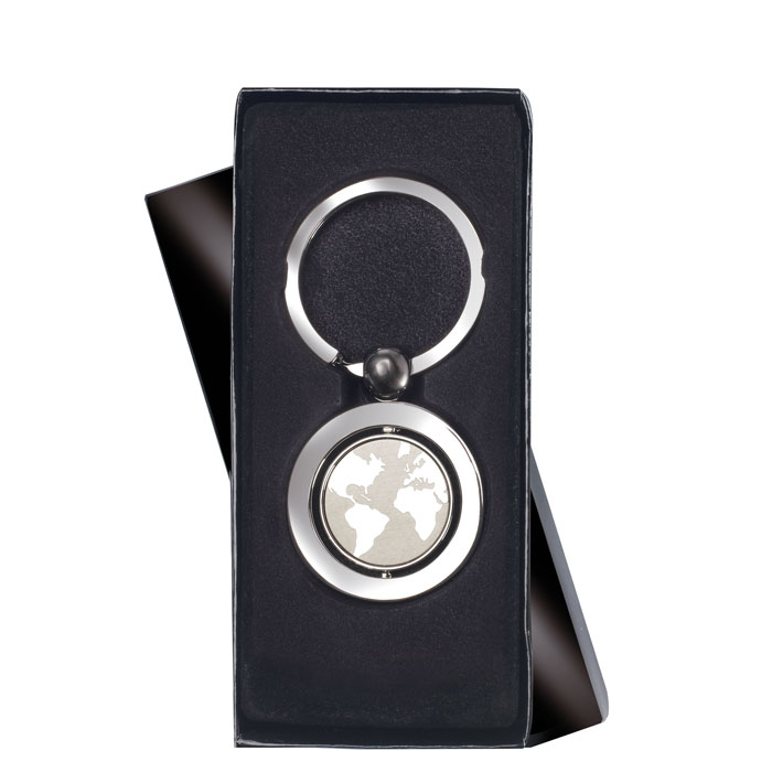 Брелок "глобус", серебряный-7
