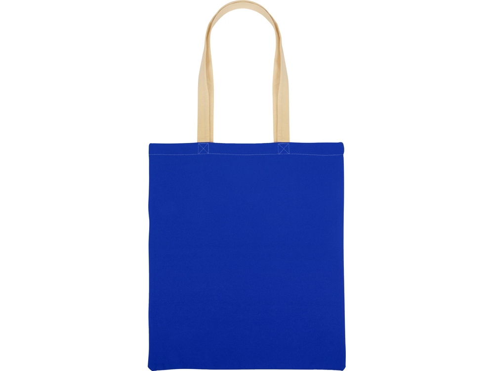 Сумка для шопинга Twin двухцветная из хлопка, 180 г/м2, синий/натуральный-5