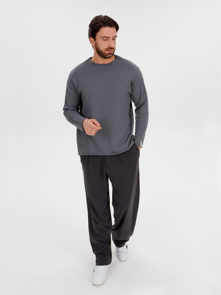 Лонгслив унисекс Siluetti Fuori, серый-6