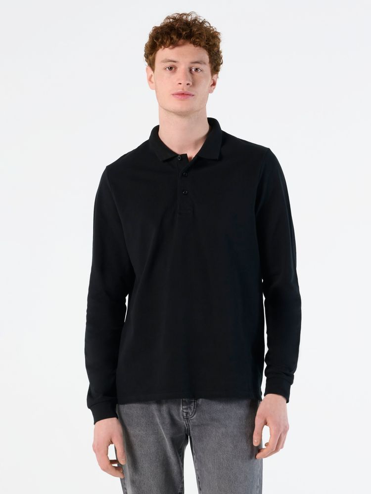 Рубашка поло мужская с длинным рукавом Winter II 210 бордовая-4