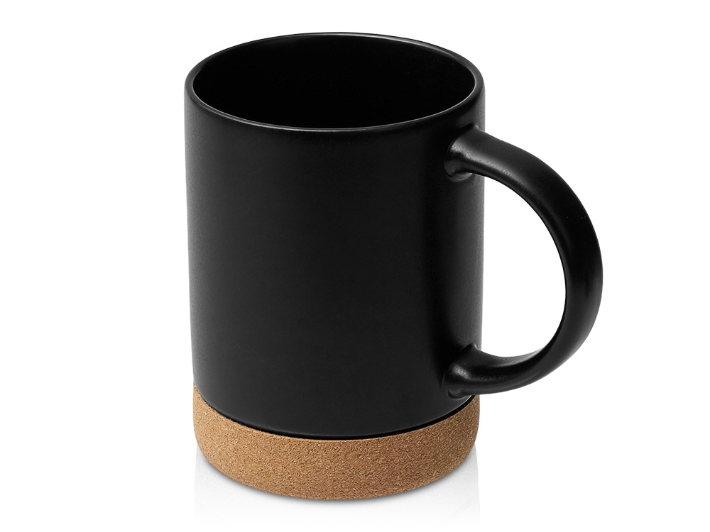 Кружка 450 мл с пробковым дном с крышкой Корк & Бон, черный-5