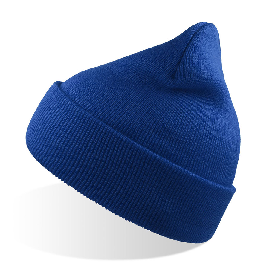 Шапка вязаная двойная WIND с отворотом, ярко-синий-0