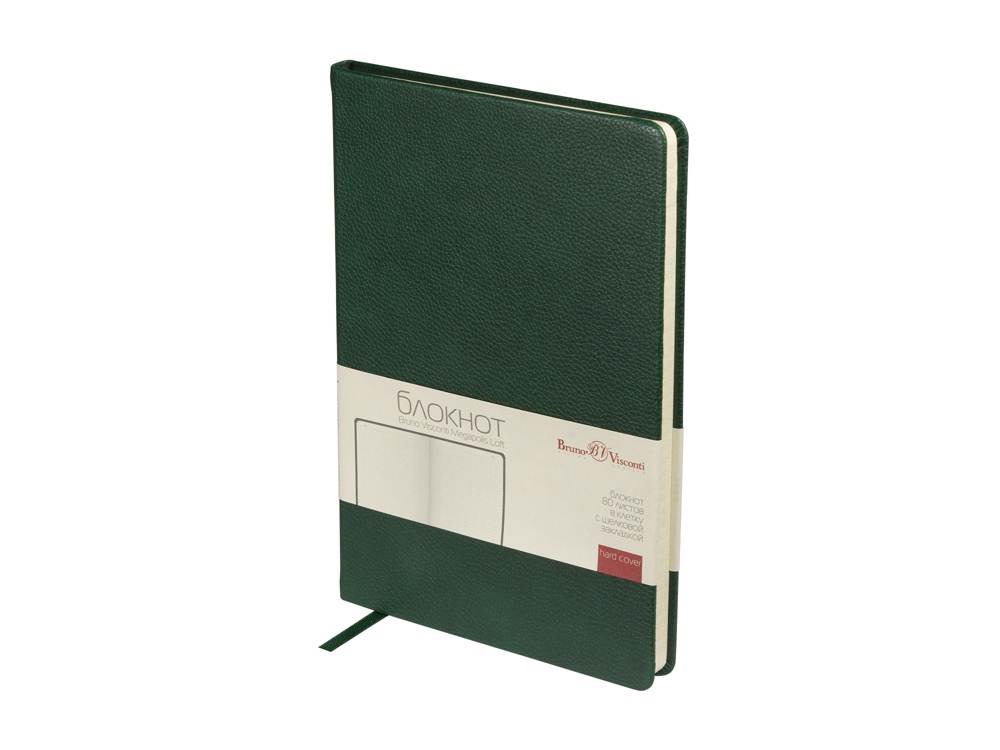 Блокнот А5 Megapolis Loft, зеленый-0